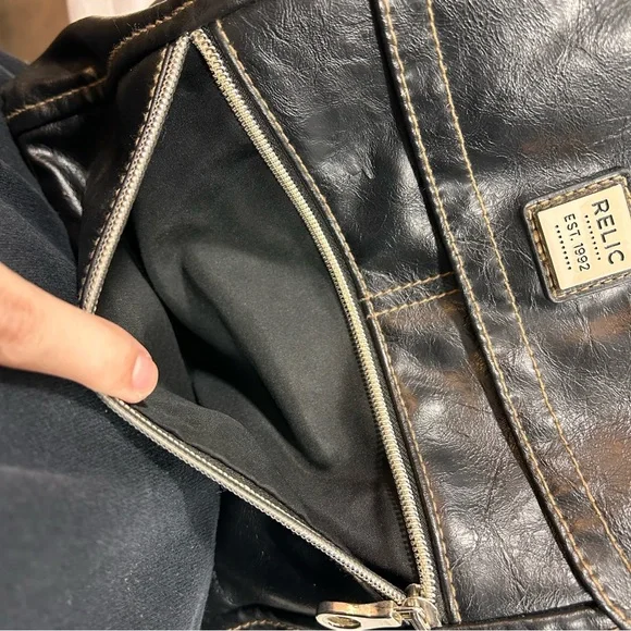 Relic Dark Leather Crossbody Bag - Picture 5 of 10